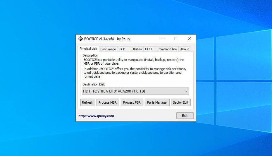 Download Bootice for Windows 10