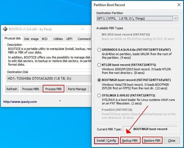manage PBR with Bootice