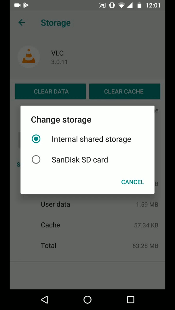 The Internal shared storage option Internal shared storage option
