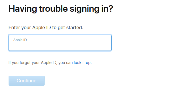 Enter Apple ID Apple ID we don't have sufficient information to reset your security questions