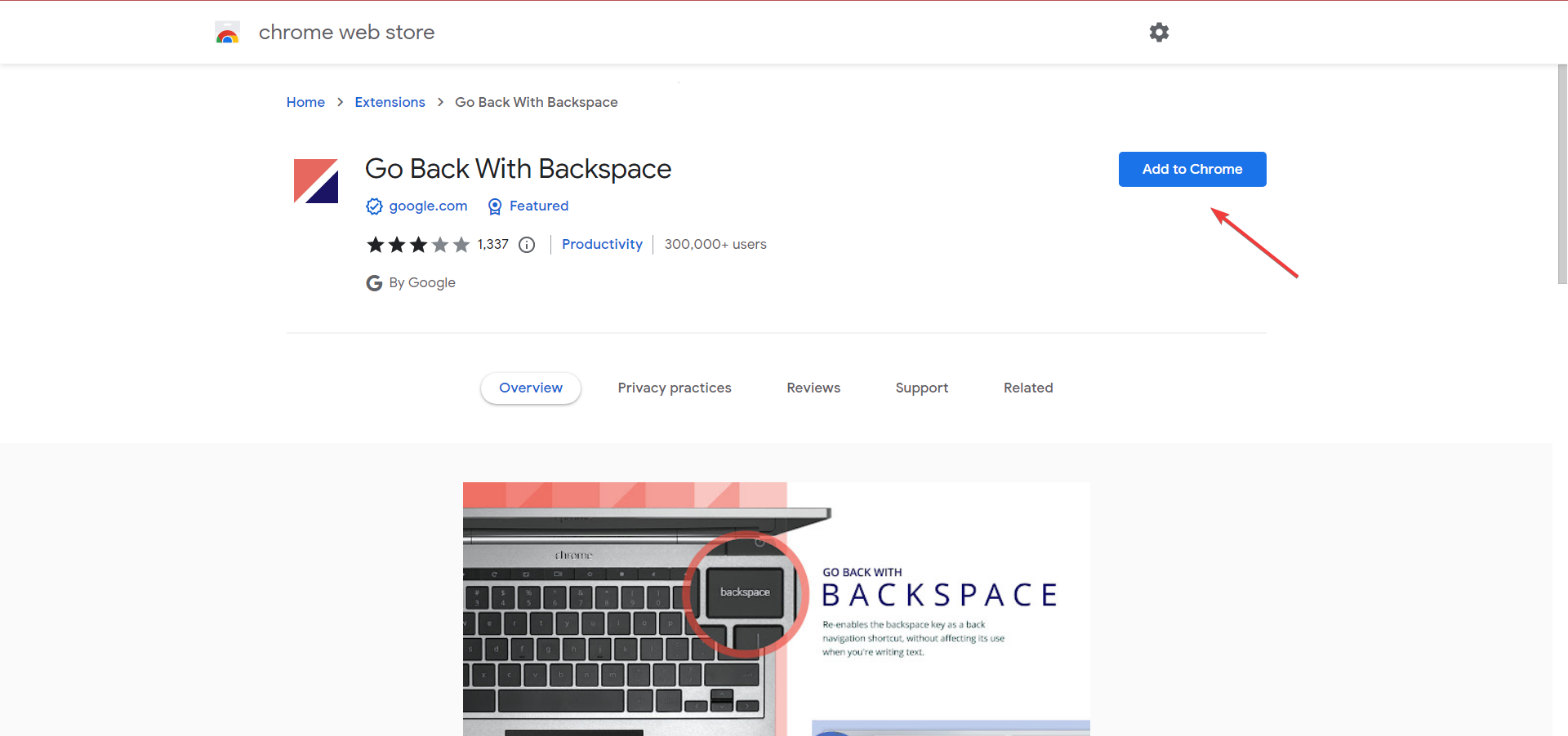 add extension to fix backspace not working in chrome