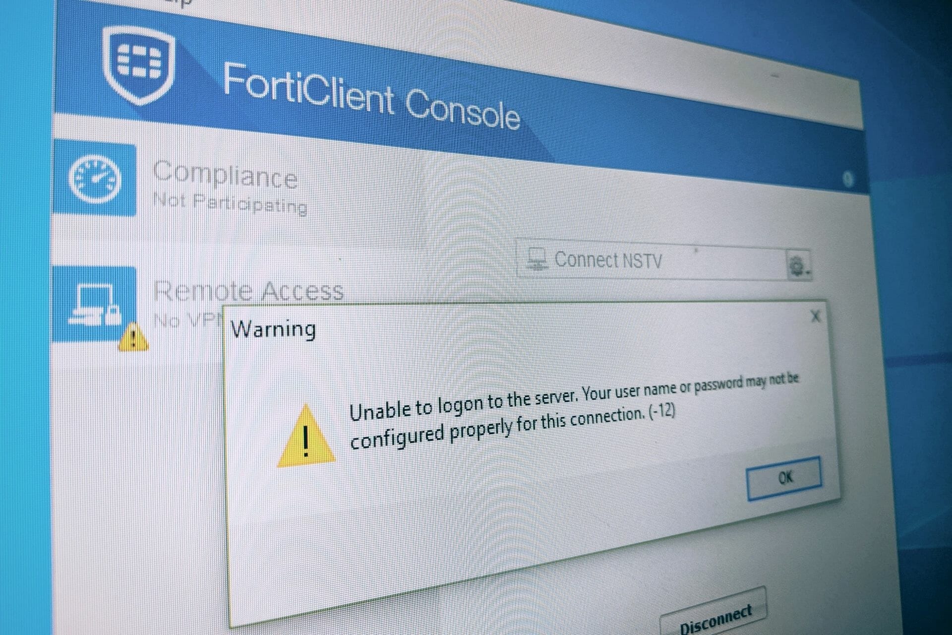 fix Fortinet VPN locks out user after 1 failed attempt