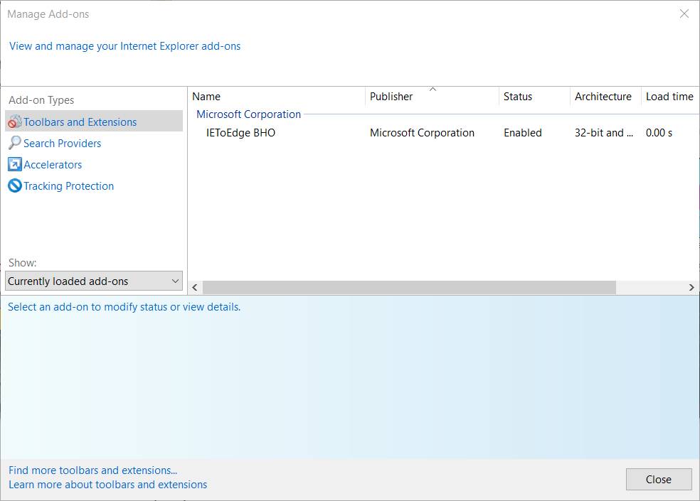 The Toolbars and Extensions tab Toolbar and Extensions tab How to fix recover webpage error in internet explorer