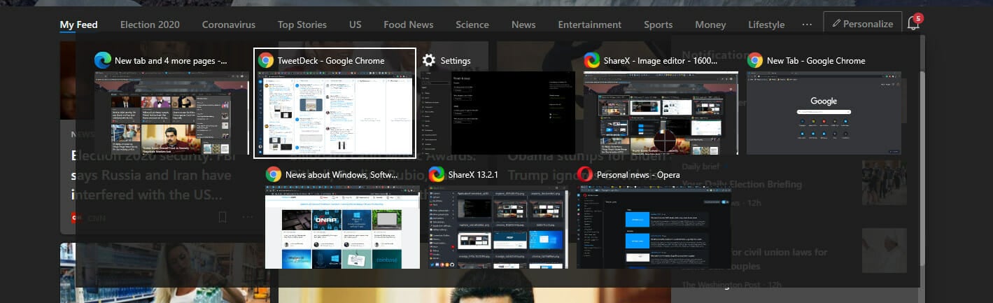 switch tabs desktop