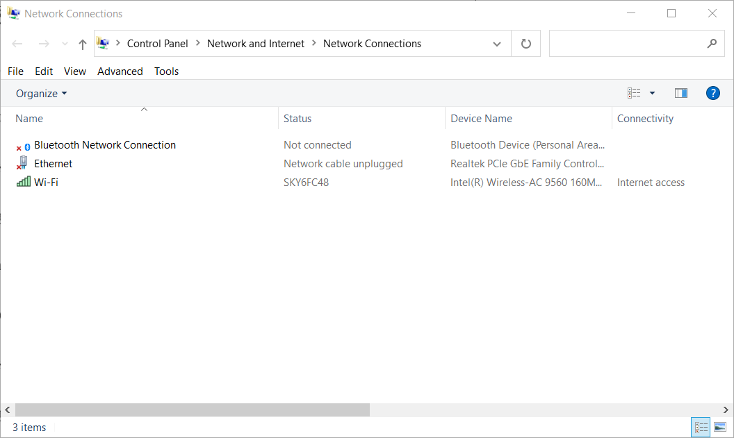 The Network Connections applet Network Connections applet How to fix recover webpage error in internet explorer