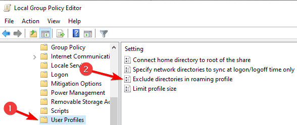exclude directories in roaming profile user profiles group policy your roaming profile was not completely synchronized