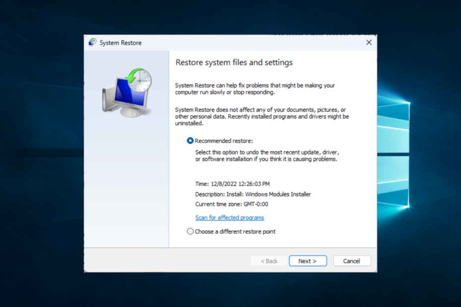 Cannot Restore System Restore did not Complete Successfully: 4 Fixes to use