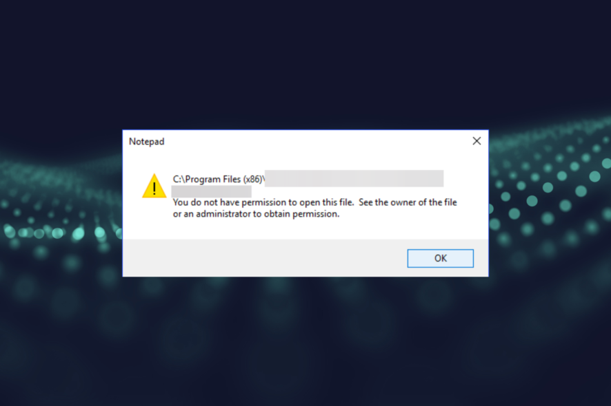fix you don't have permission to open this file error in Windows