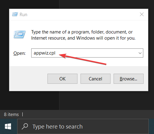 Launch Windows Programs and Features