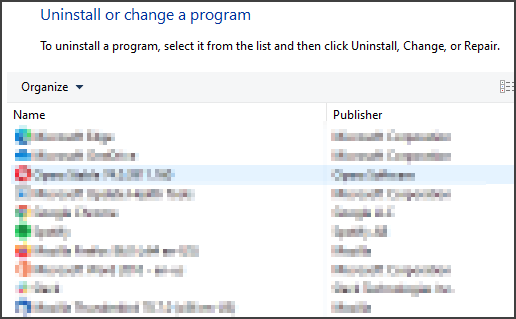 uninstall program
