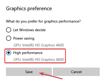 high performance to fix windows 10 low fps