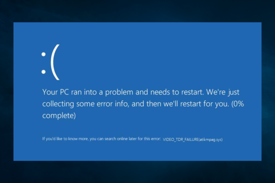 msdn bugcheck video_tdr_error