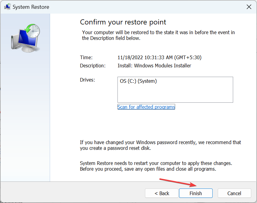 system restore to fix windows 10 low fps