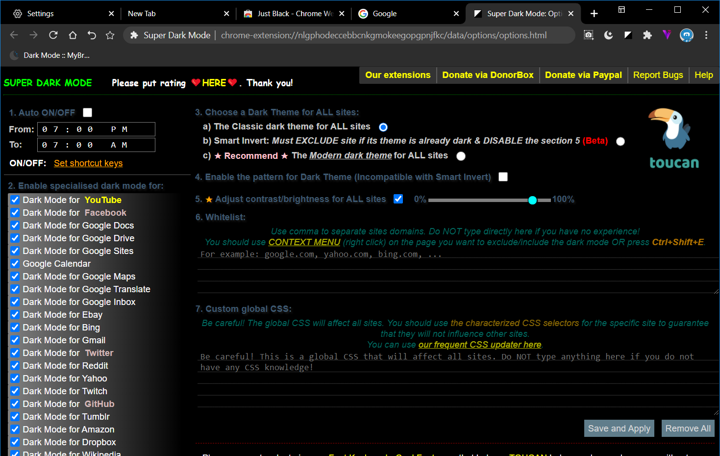 The Super Dark Mode tab maxthon browser dark mode