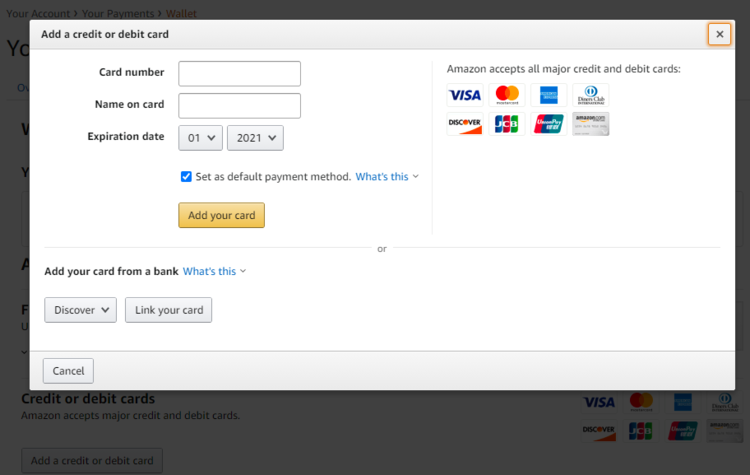 amazon change payment method