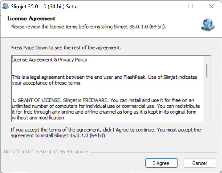 Review Slimjet browser setup process