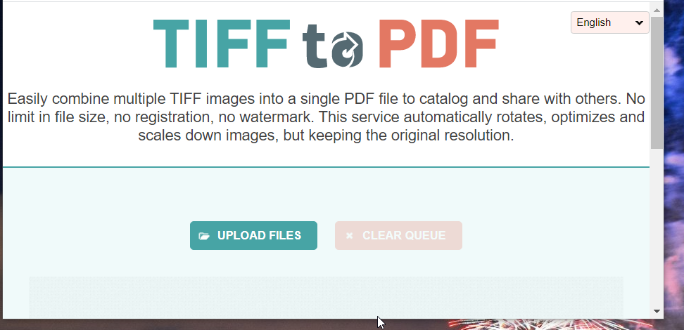 The TIFF to PDF utility combine tiff files