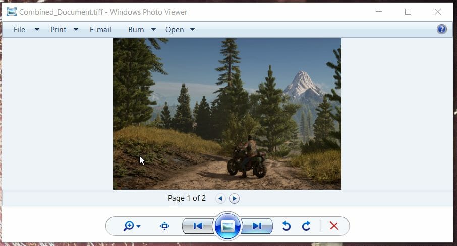 Windows Photo Viewer combine tiff files