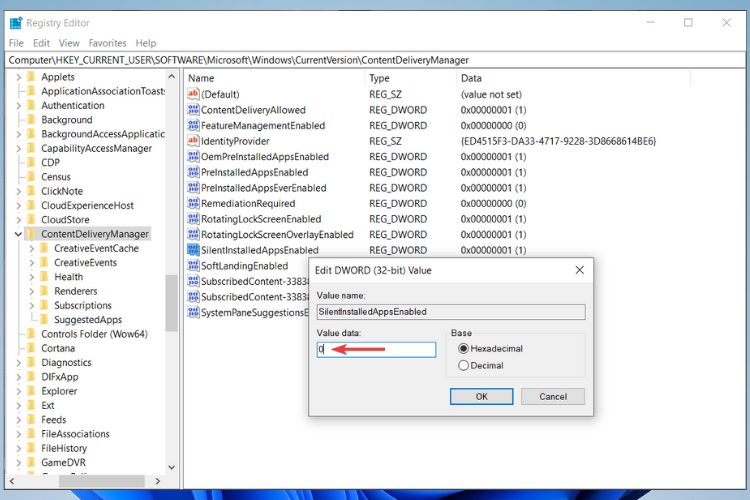 Change value to 0 - SIAE