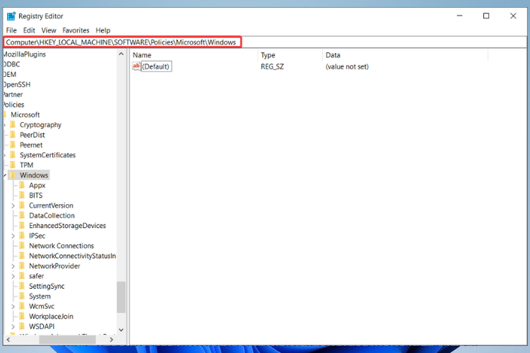 Navigate to Windows
