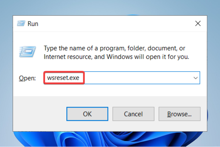 WSreset
