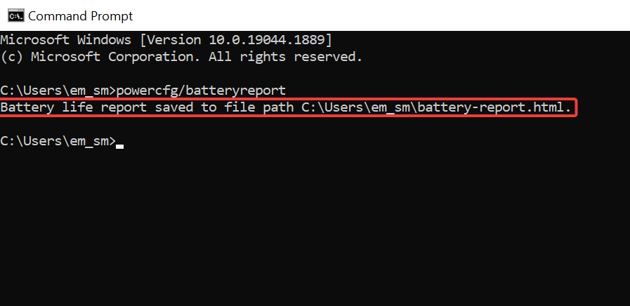 check battery life on windows 11 cmd report