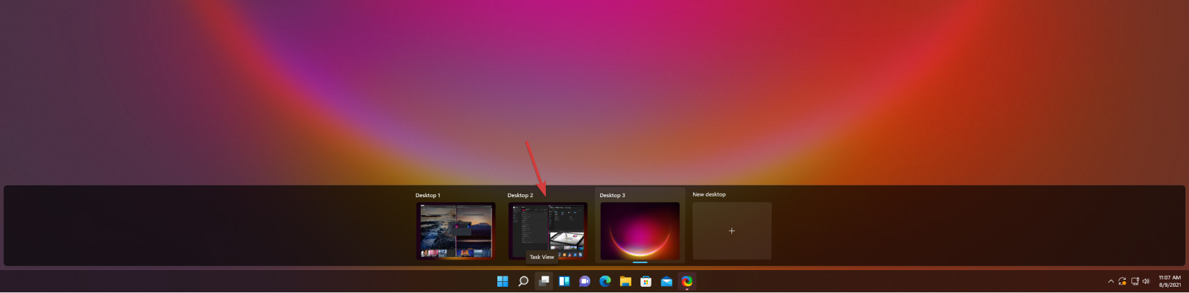 select new desktop