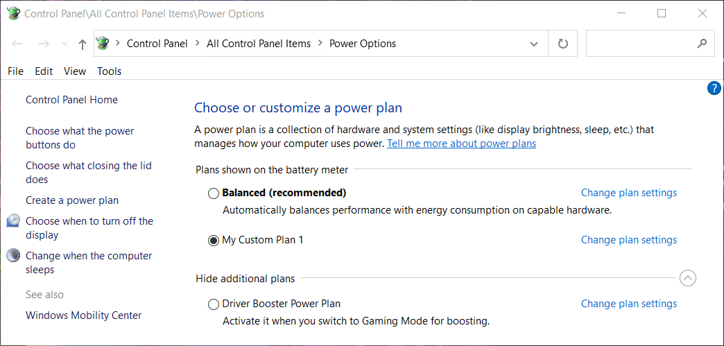 The Power Options Control Panel applet The Power Options applet airpods won't connect to