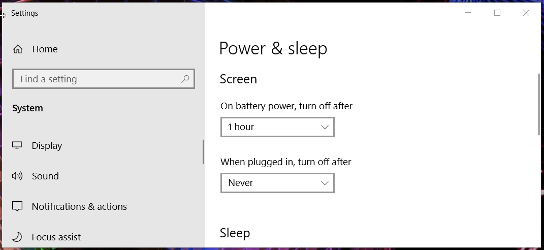 Power & sleep options in Settings Power & sleep options airpods won't connect to
