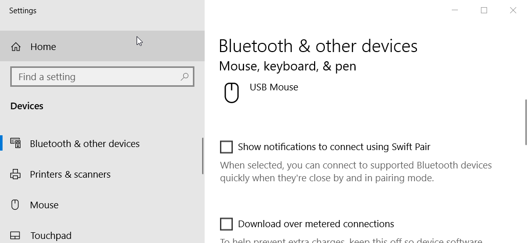 The Swift Pair checkbox The Swift Pair option airpods won't connect to