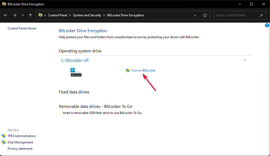 windows 11 turn on bitlocker