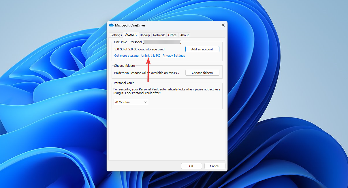 como desligar o OneDrive Windows 11