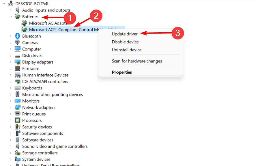update-microsoft laptop battery not charging