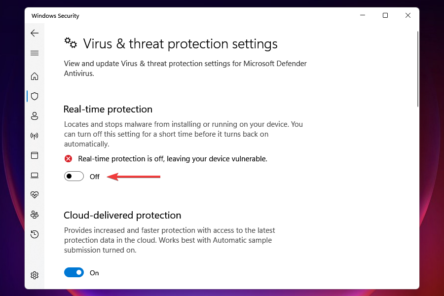 Desative a proteção em tempo real para instalar drivers Nvidia no Windows 11