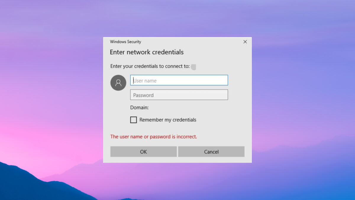 What to do if Enter Network Credentials on Windows 11