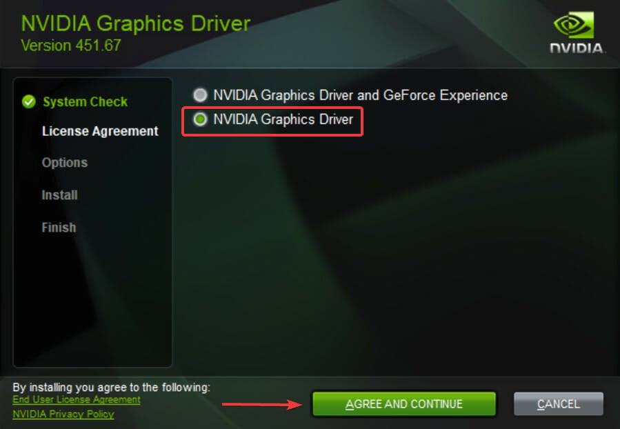 instale o driver gráfico da Nvidia
