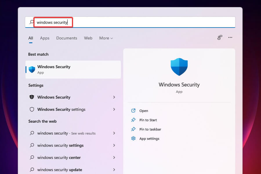 Launch Windows Security to fix driver power state failure error