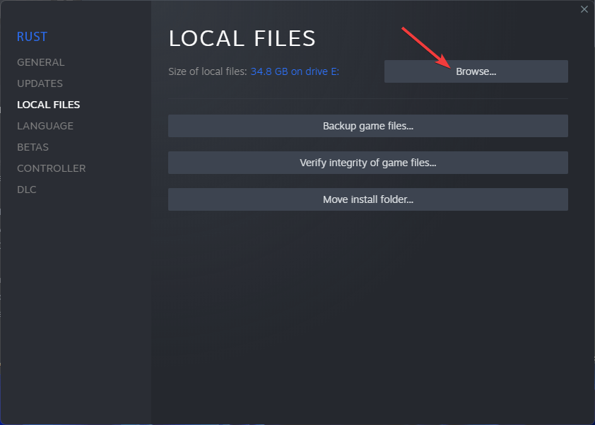 browse local files rust