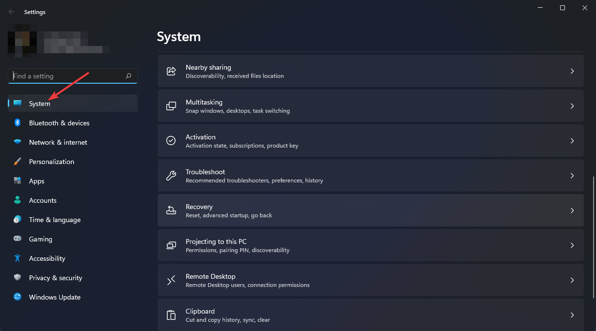 clicking system win11 settings