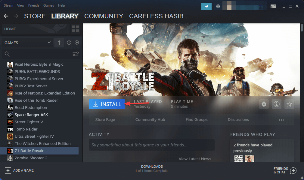 install z1 battle royal steam