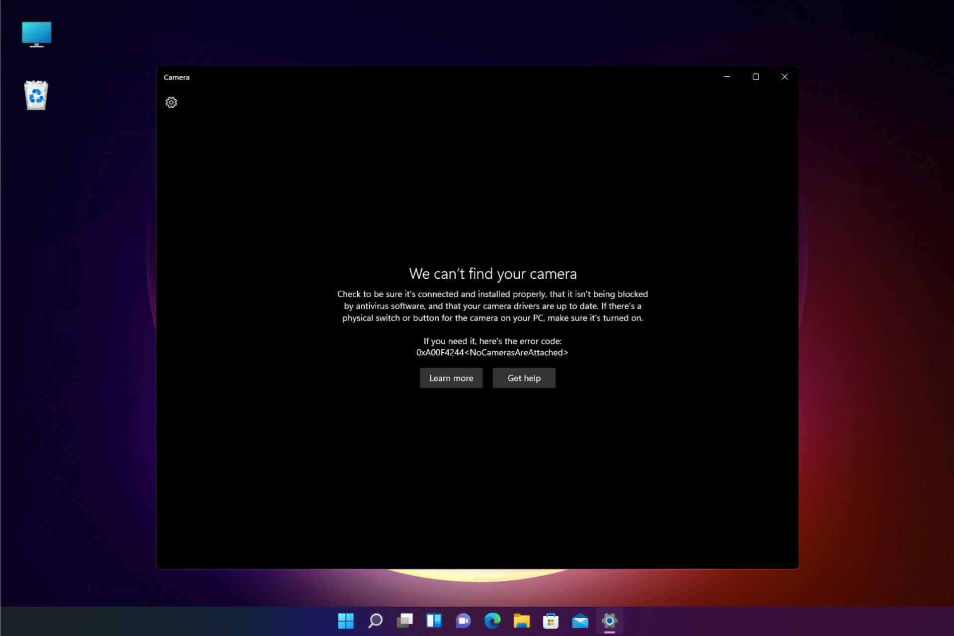 webcam not working in Windows 11