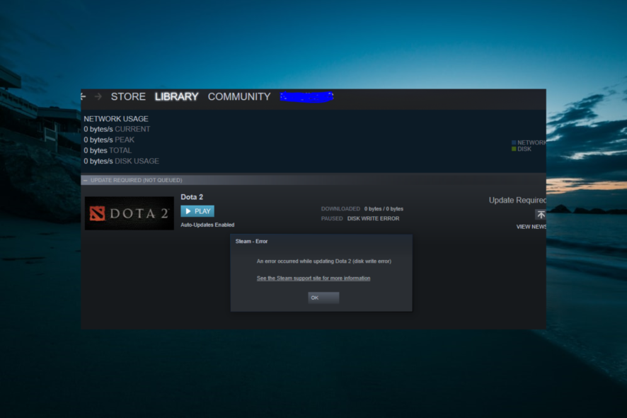 dota 2 disk write error