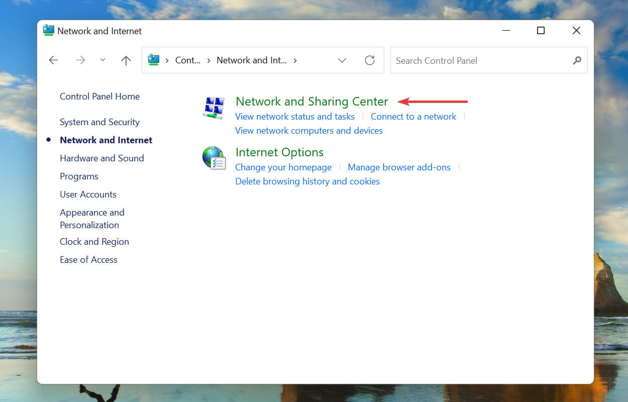 Network and Sharing Center