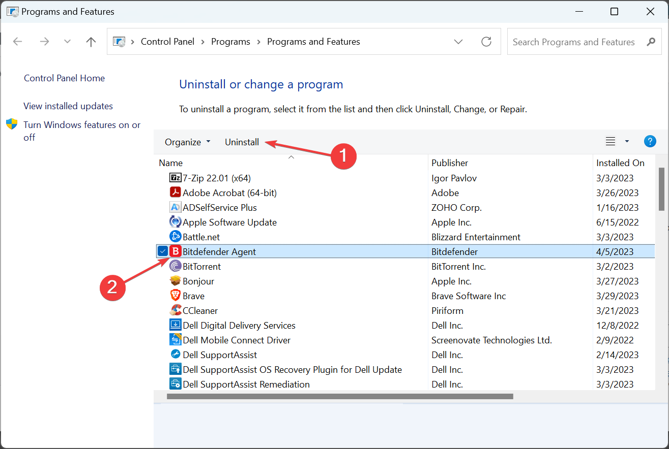 uninstall to fix 0x0000009f