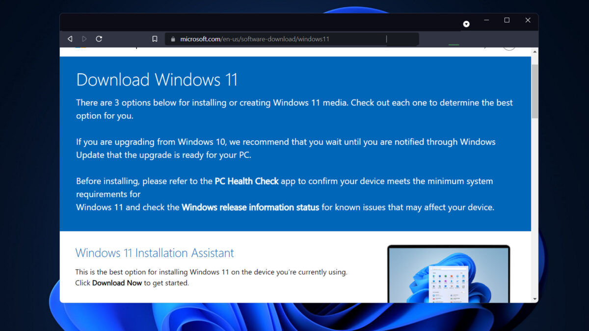 Download Windows 11 Installation Assistant For Your PC