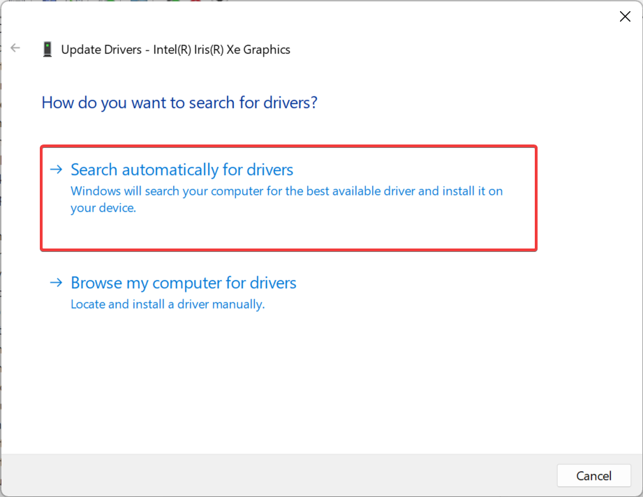 search automatically for drivers