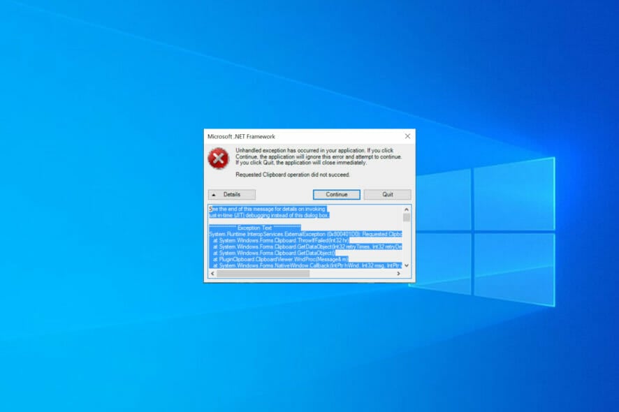 net framework 3.5 errors