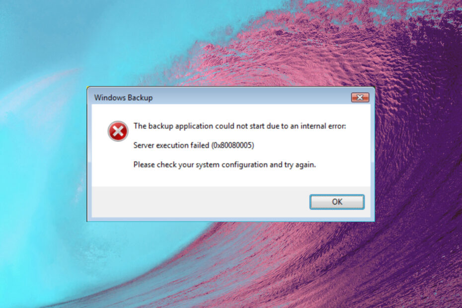 Windows Backup Server Execution Failed (0x80080005) [Fixed]