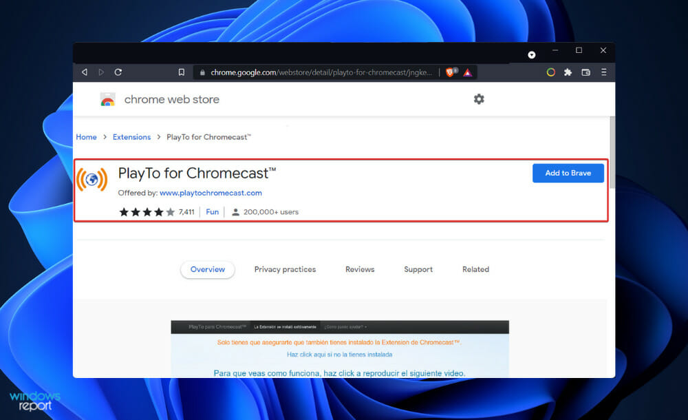 Brave Cast usa il PC come Chromecast