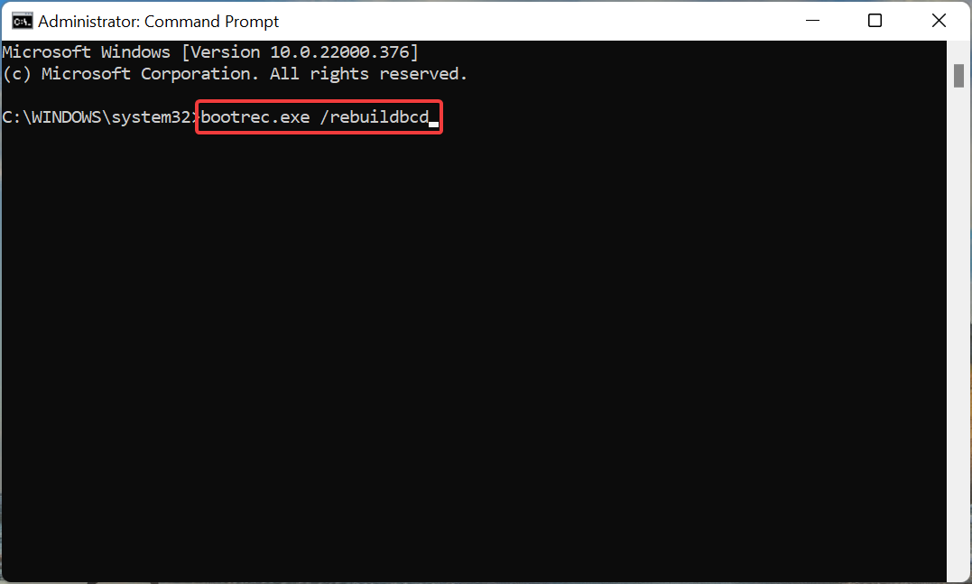 Execute o comando para corrigir o srttrail.txt do Windows 11